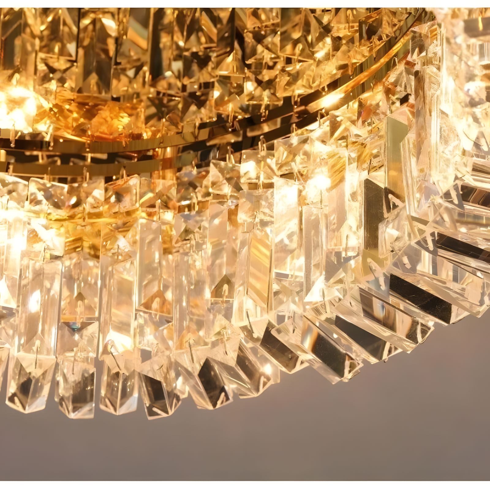 Flush Mount Crystal Ring Chandelier - Gold or Silver - view 11