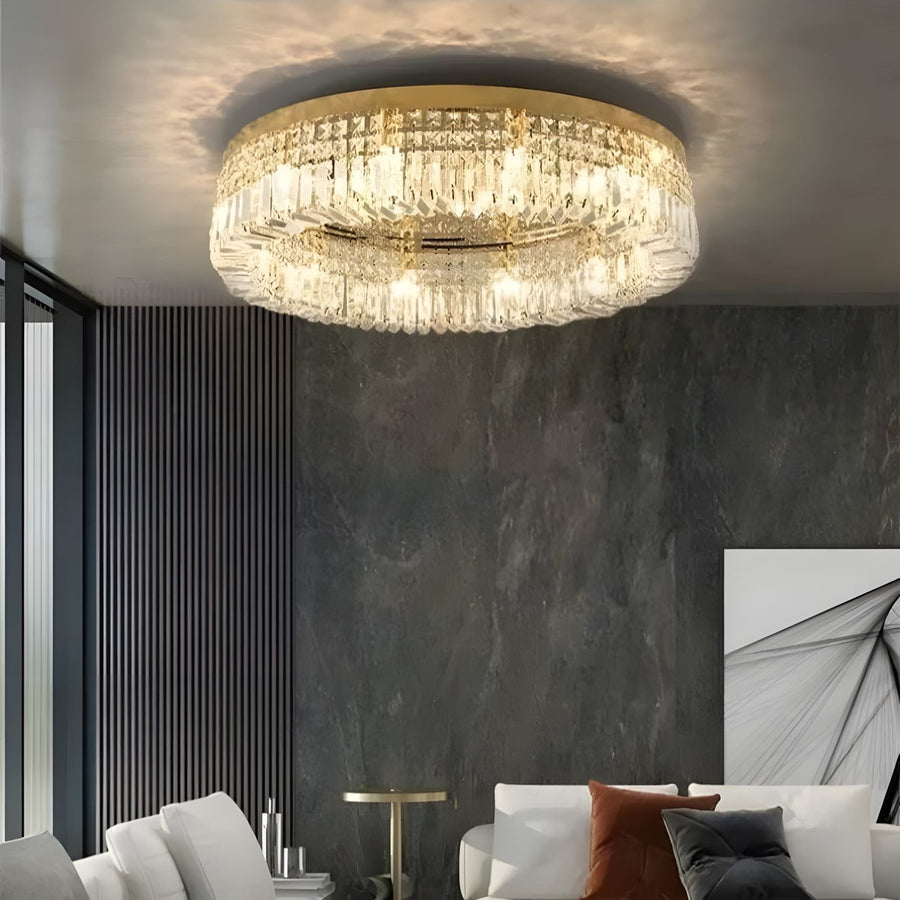 Flush Mount Crystal Ring Chandelier