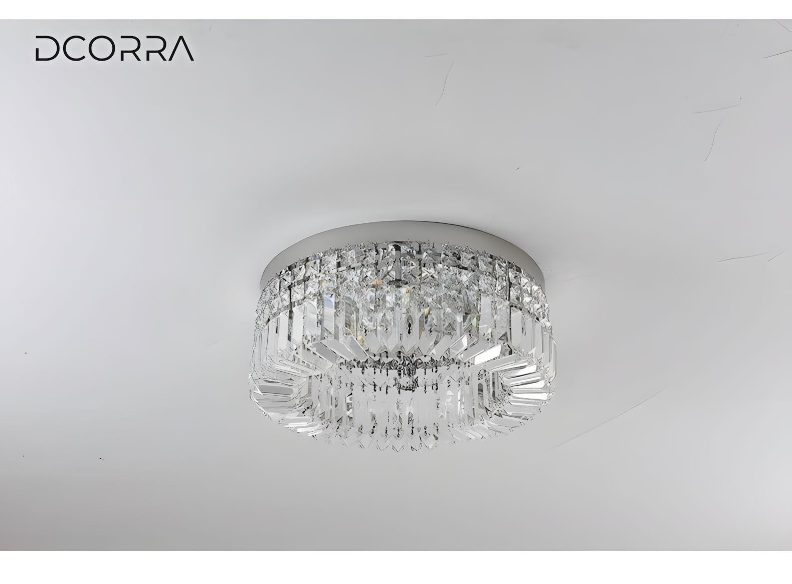 Flush Mount Crystal Ring Chandelier - Gold or Silver - view 16