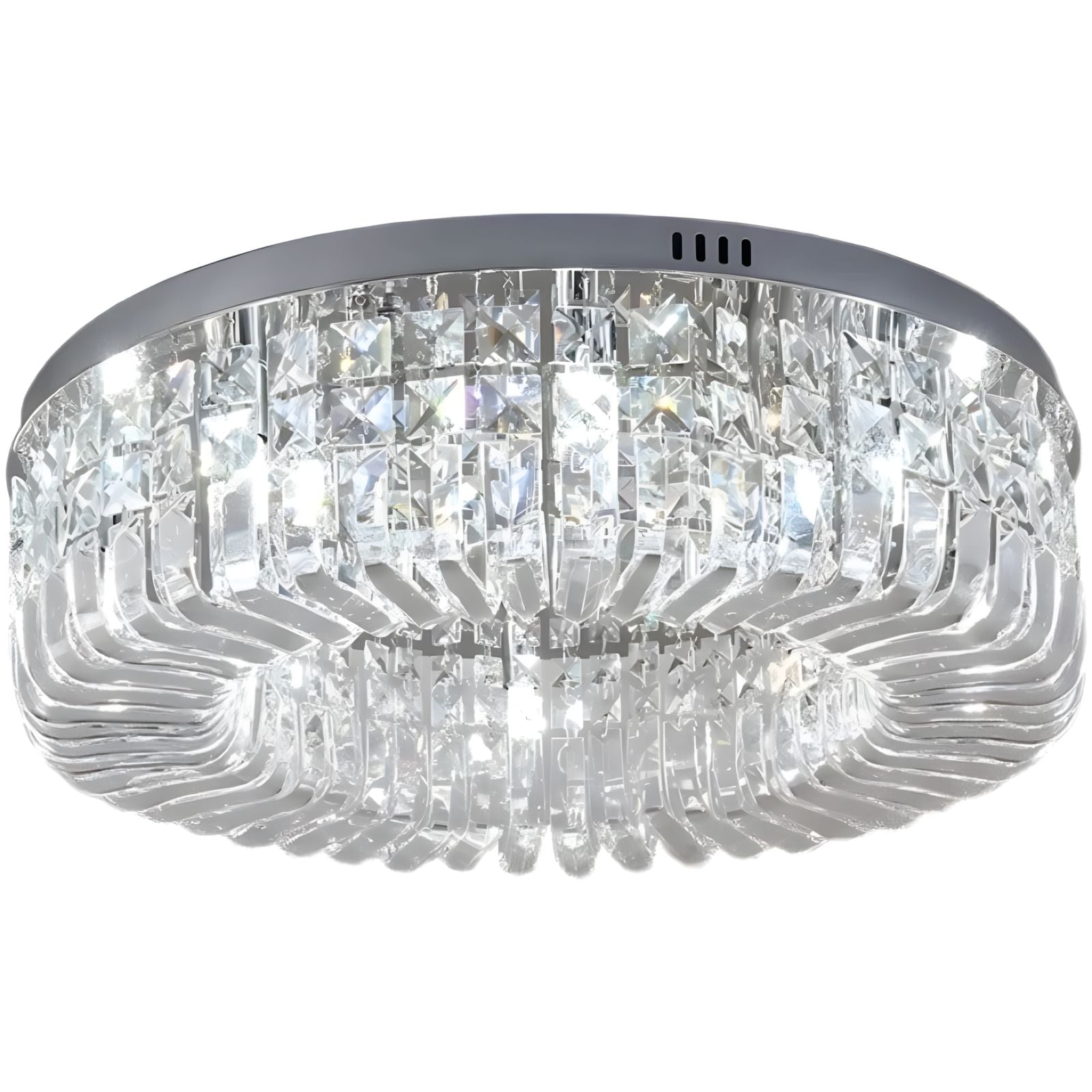 Flush Mount Crystal Ring Chandelier - Gold or Silver - view 7