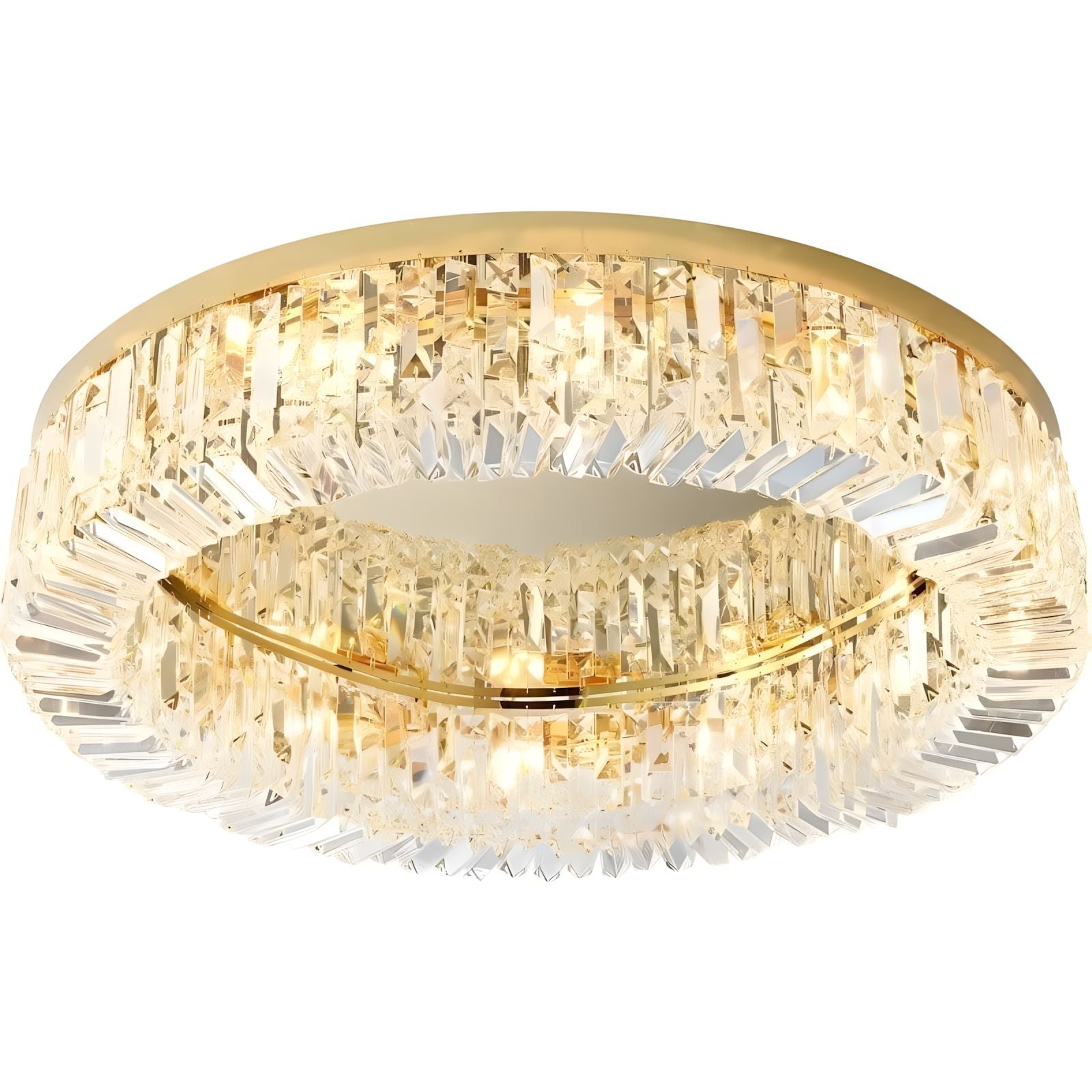 Flush Mount Crystal Ring Chandelier - Gold or Silver - view 8