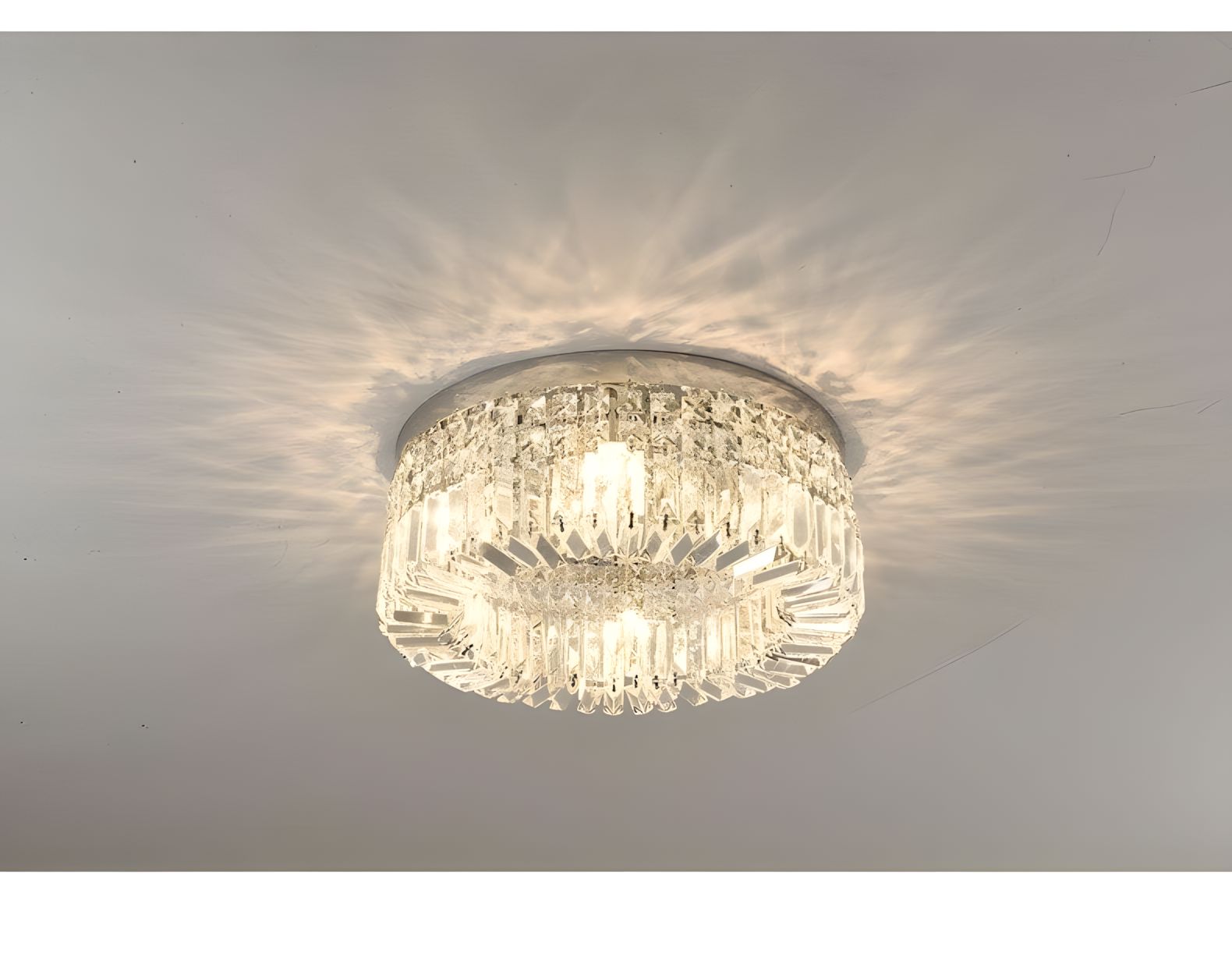 Flush Mount Crystal Ring Chandelier - Gold or Silver - view 9