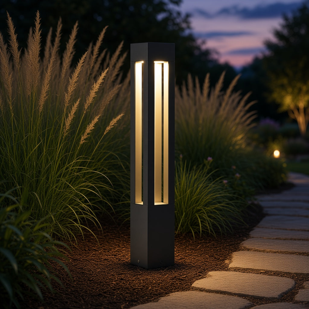 Four-Beam LED Garden Bollard Light