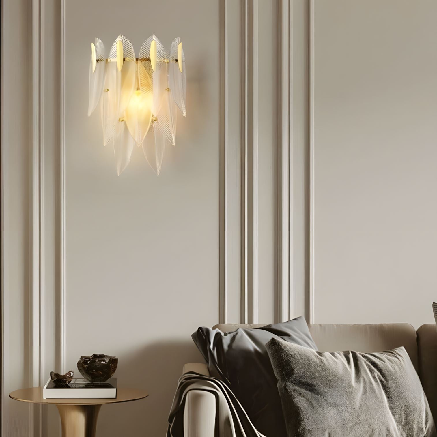 Frosted Glass Feather Chandelier - view 11