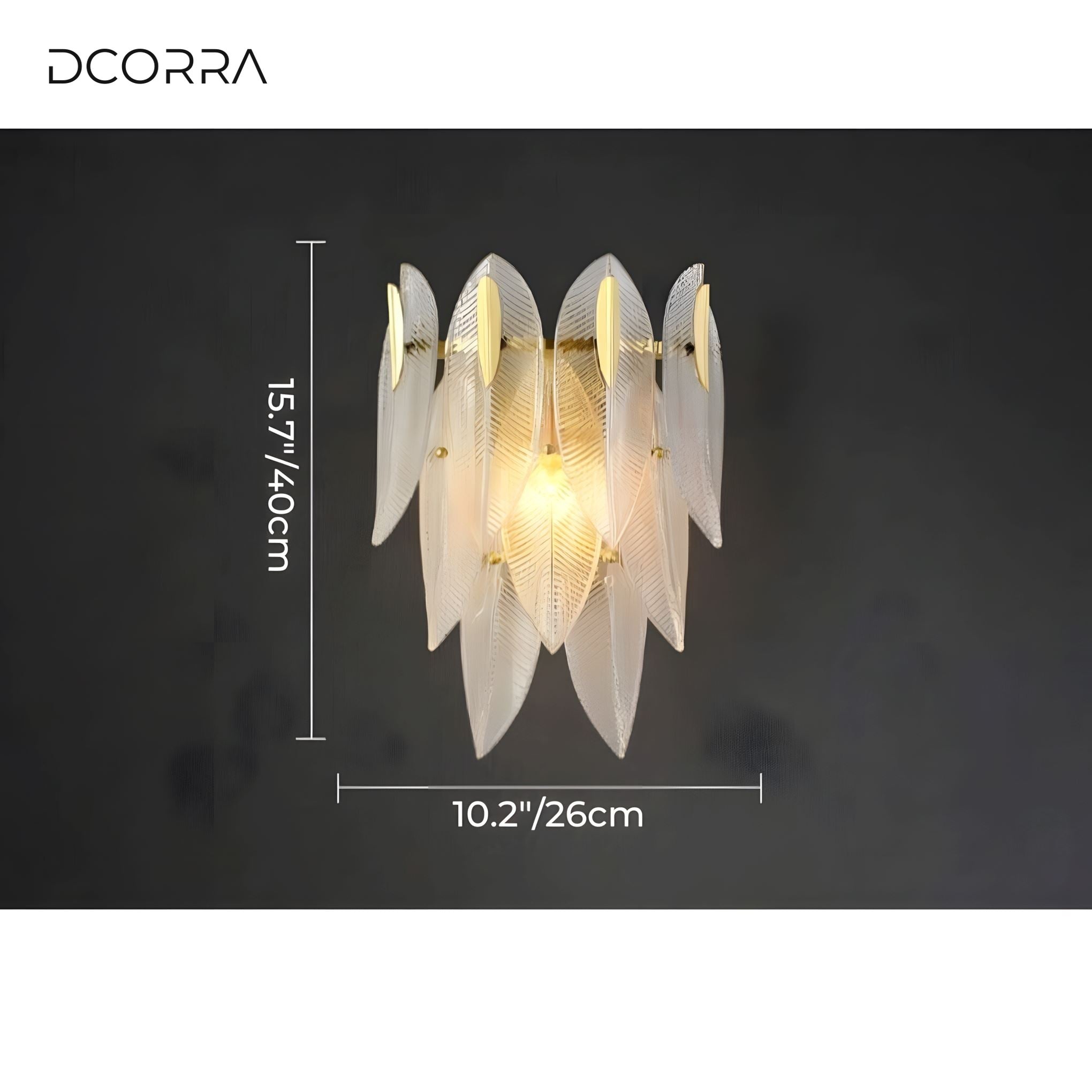 Frosted Glass Feather Chandelier - Wall Sconce