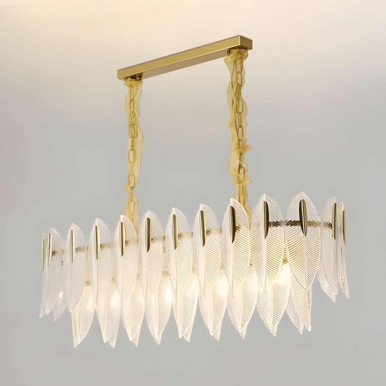 Frosted Glass Feather Chandelier - view 3