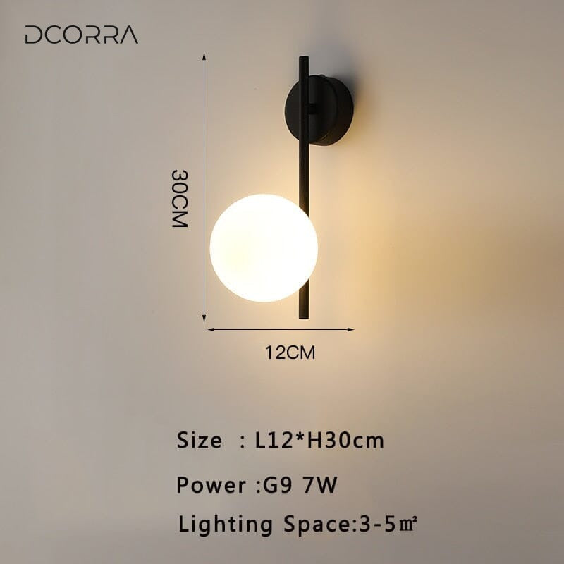Frosted Glass Globe Wall Light