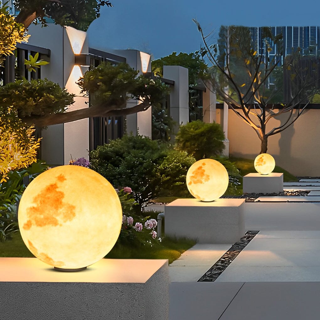 Full Moon Globe Pillar Light - 8''