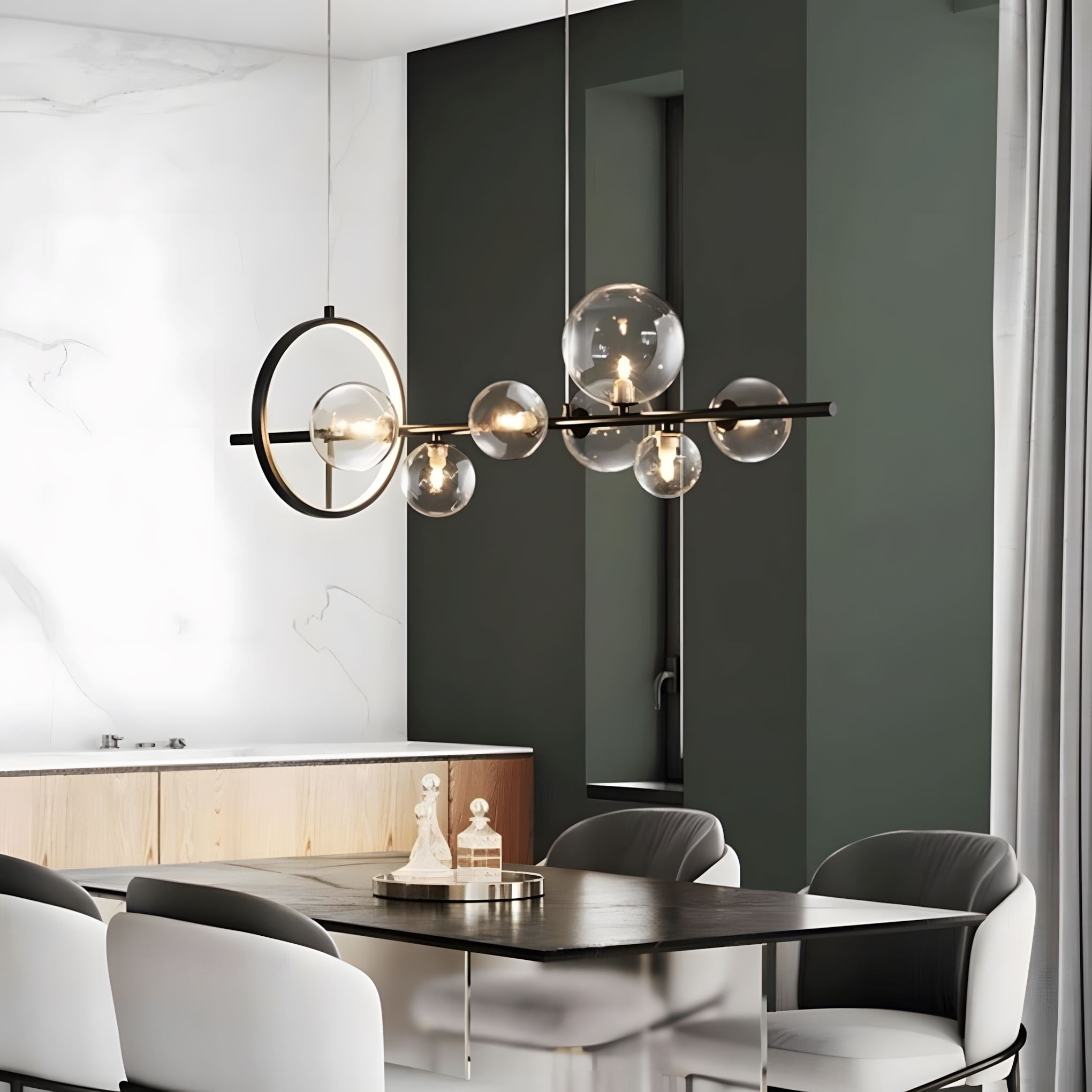 Glass Ball Ring LED Chandelier - view 10