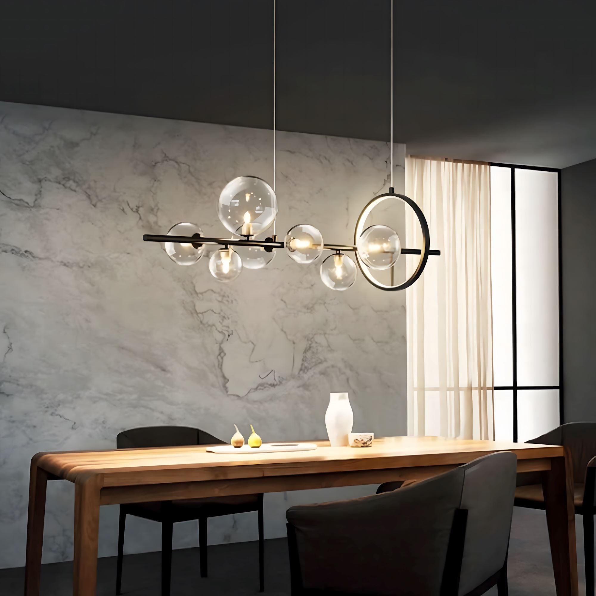 Glass Ball Ring LED Chandelier - view 14
