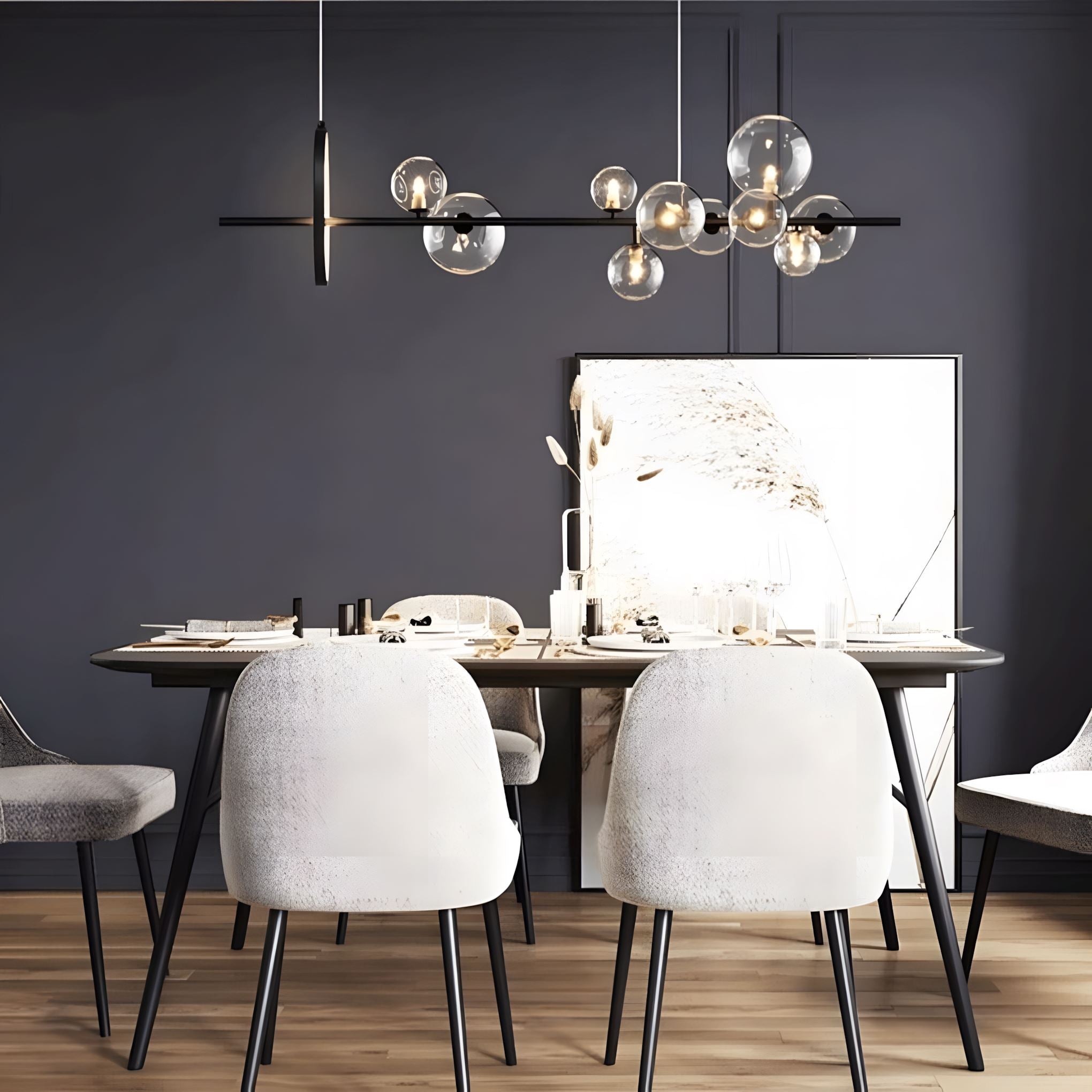Glass Ball Ring LED Chandelier - view 16