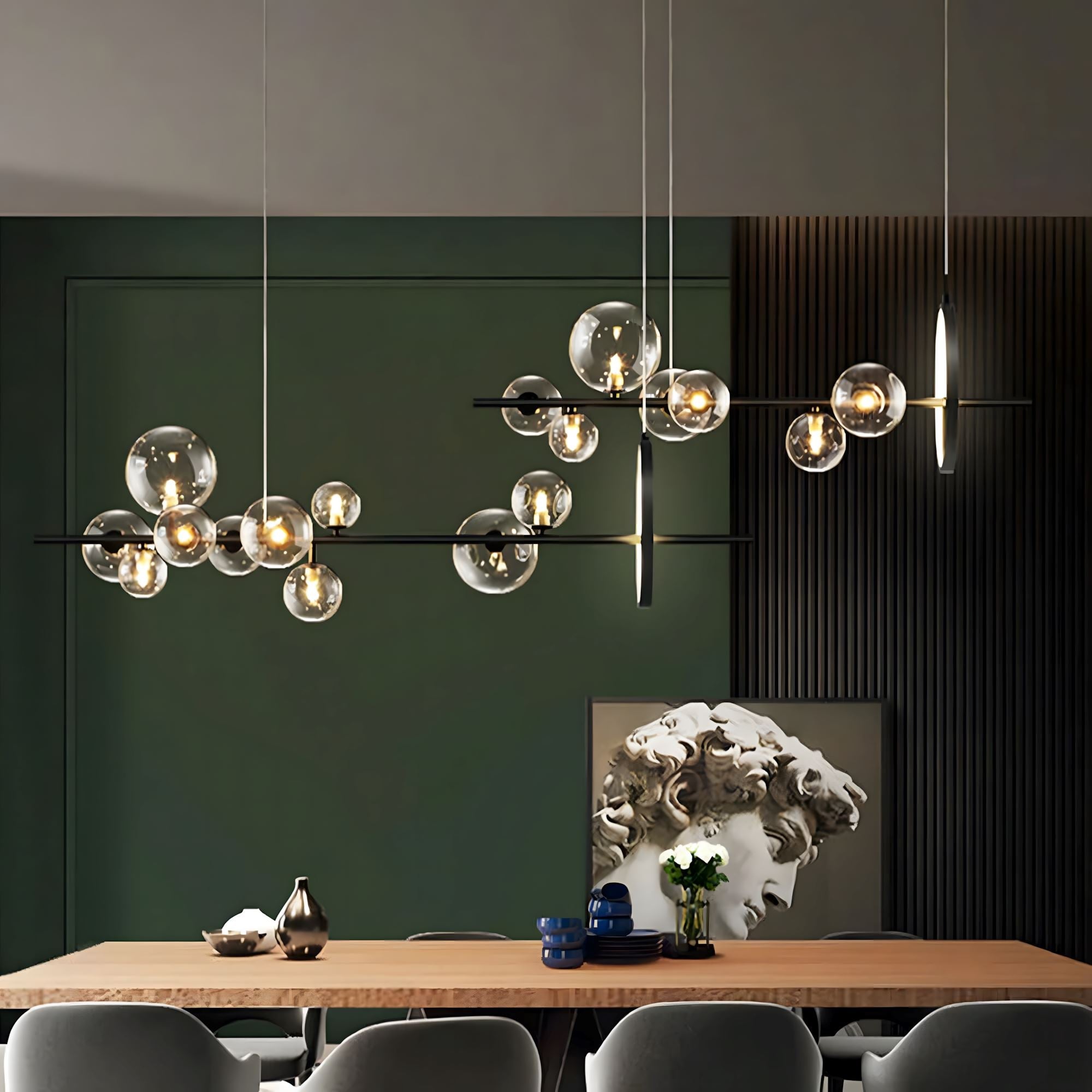 Glass Ball Ring LED Chandelier - view 19