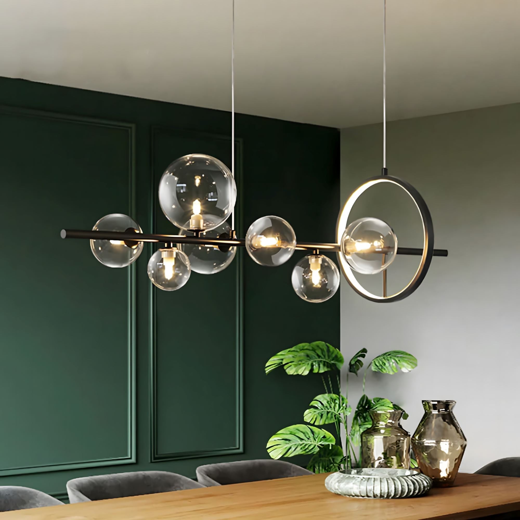 Glass Ball Ring LED Chandelier - view 20