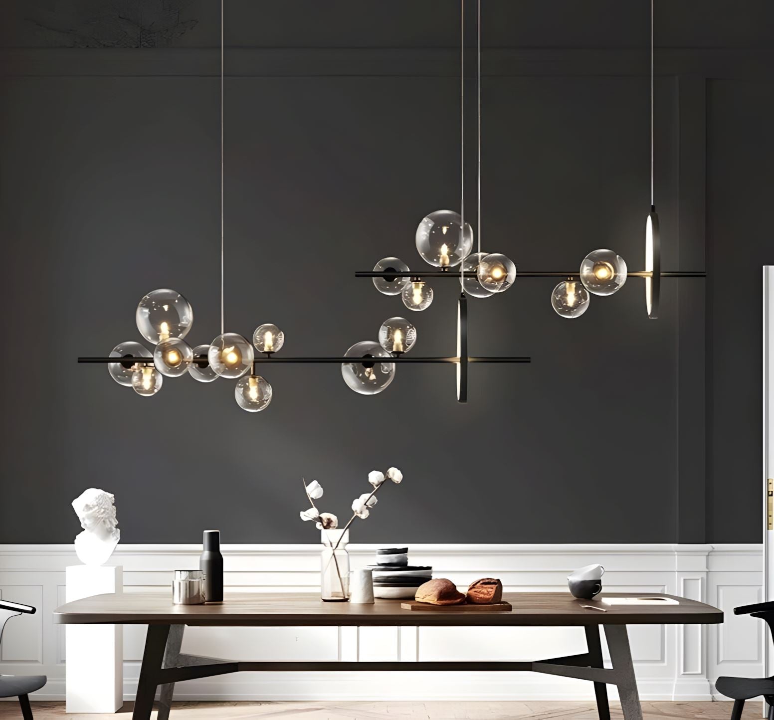 Glass Ball Ring LED Chandelier - view 4