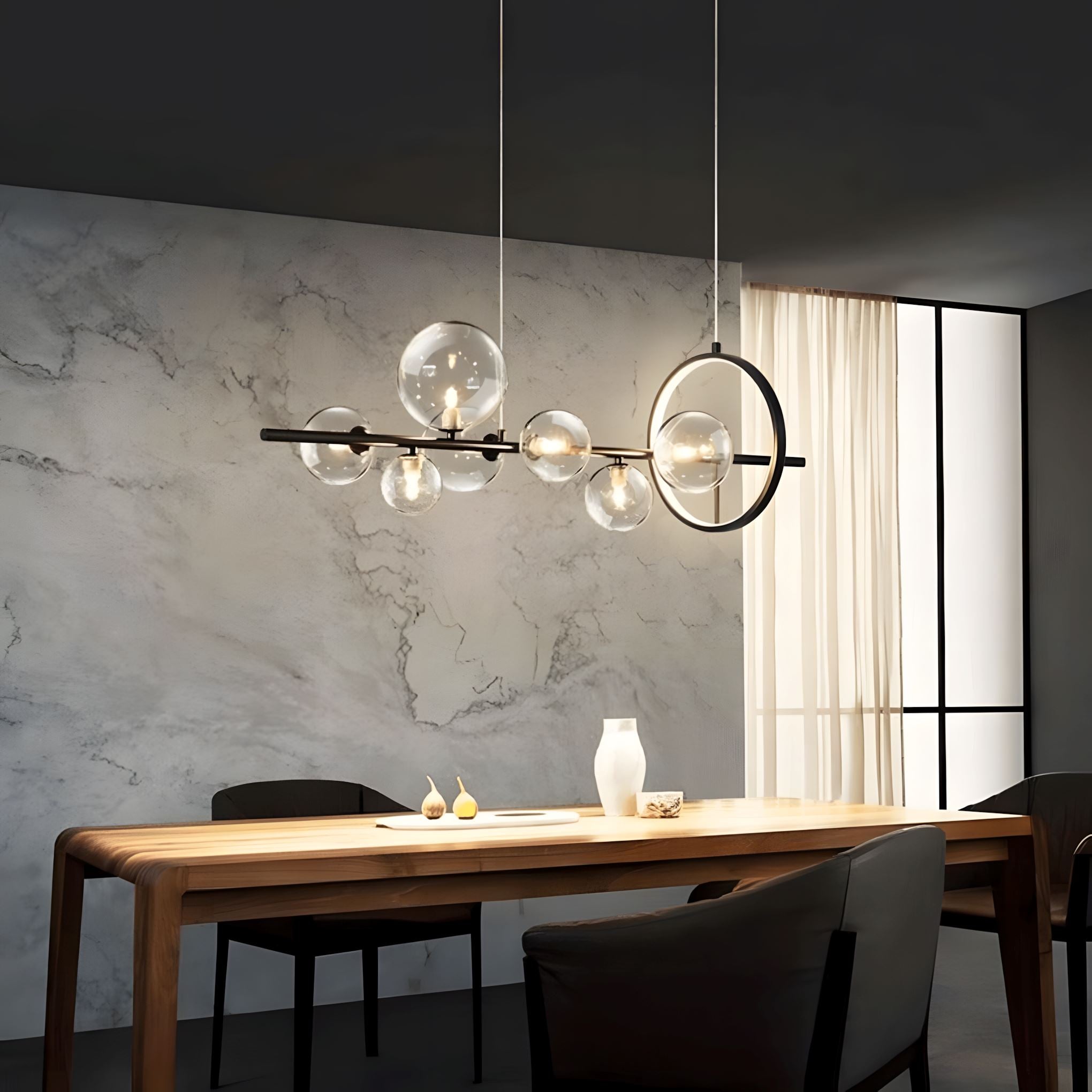 Glass Ball Ring LED Chandelier - view 5