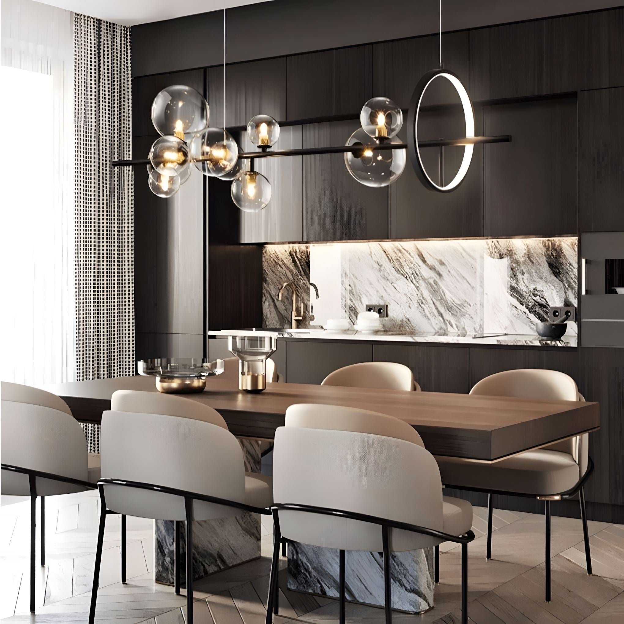 Glass Ball Ring LED Chandelier - view 6