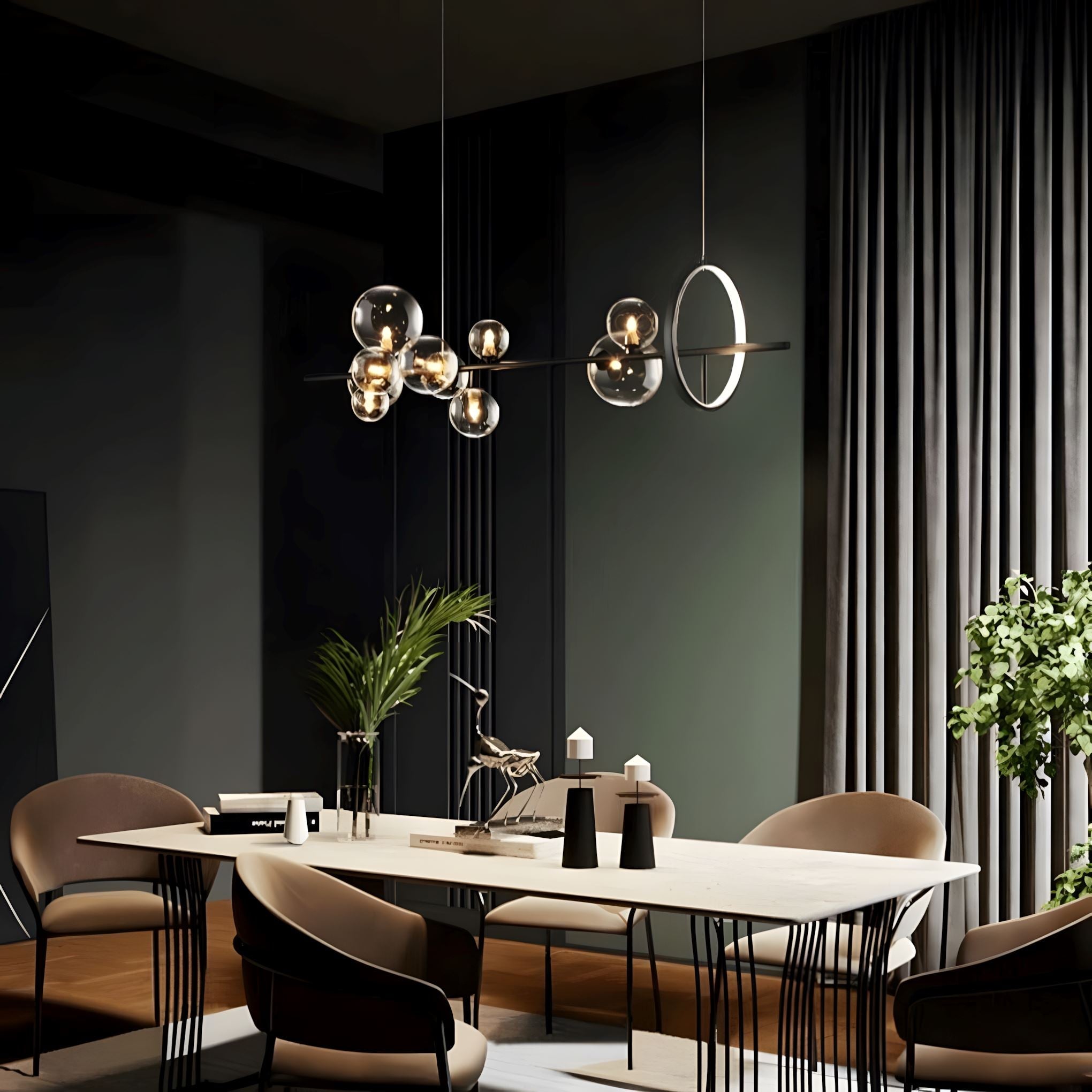 Glass Ball Ring LED Chandelier - view 7