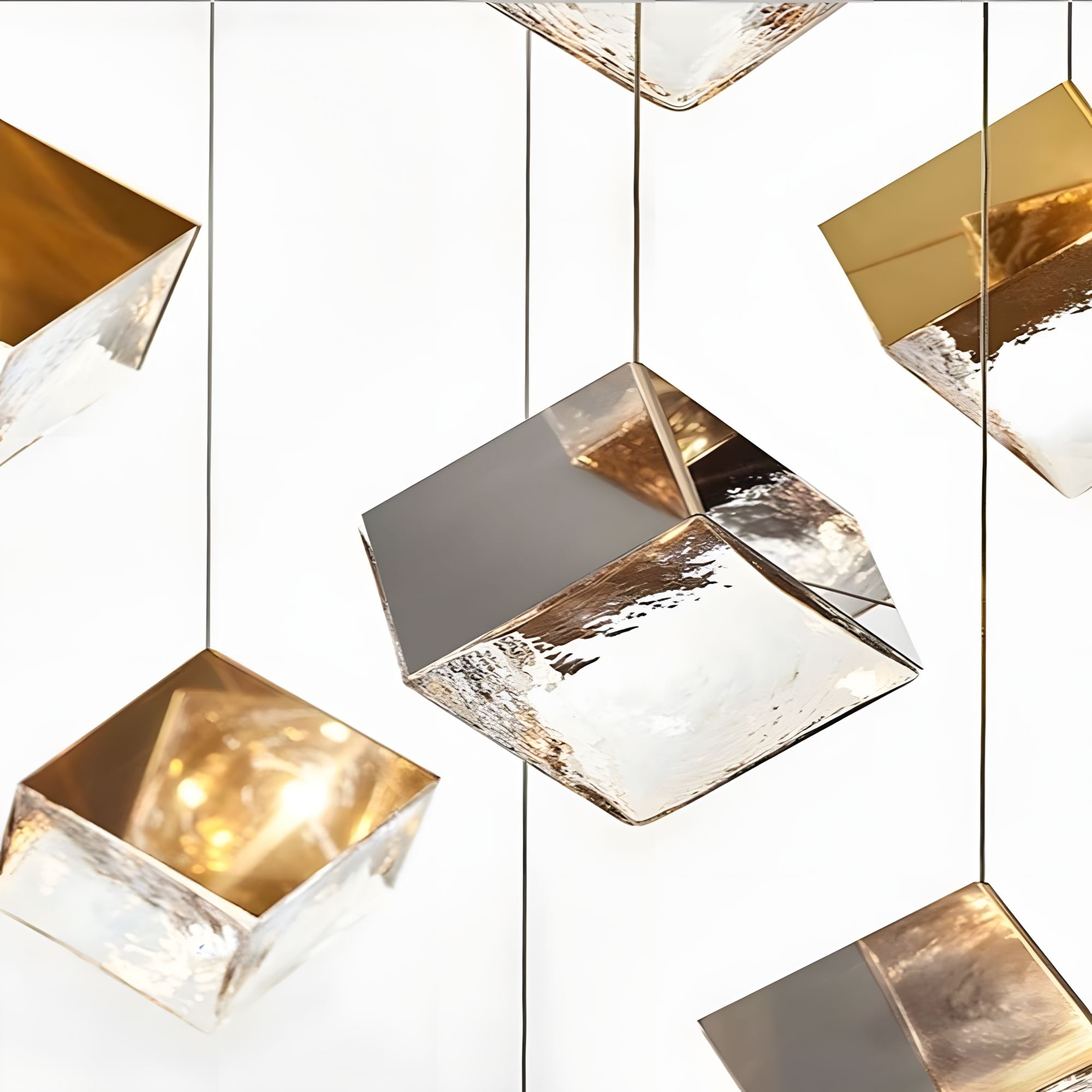 Glass Cube Cascade Chandelier