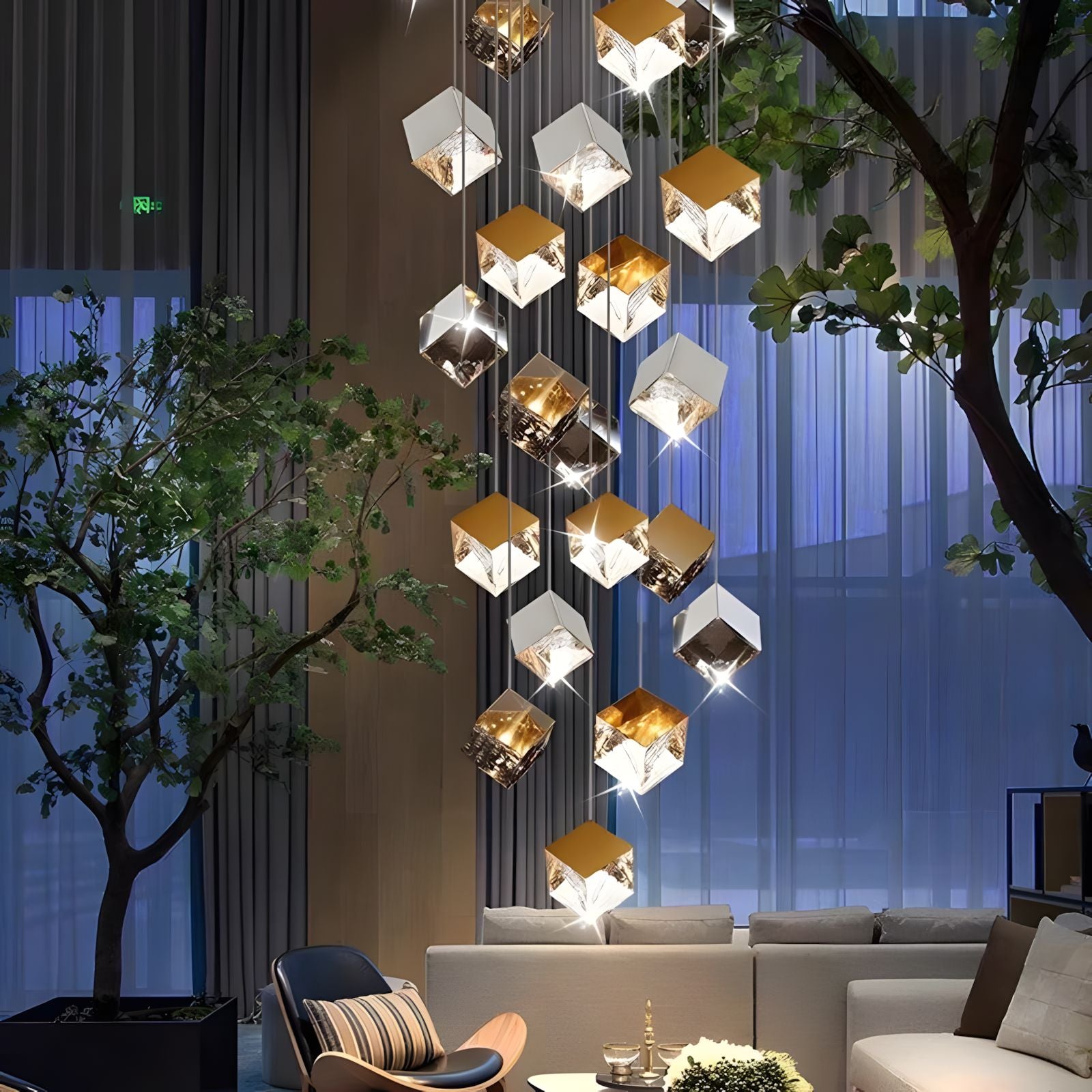 Glass Cube Cascade Chandelier - variant