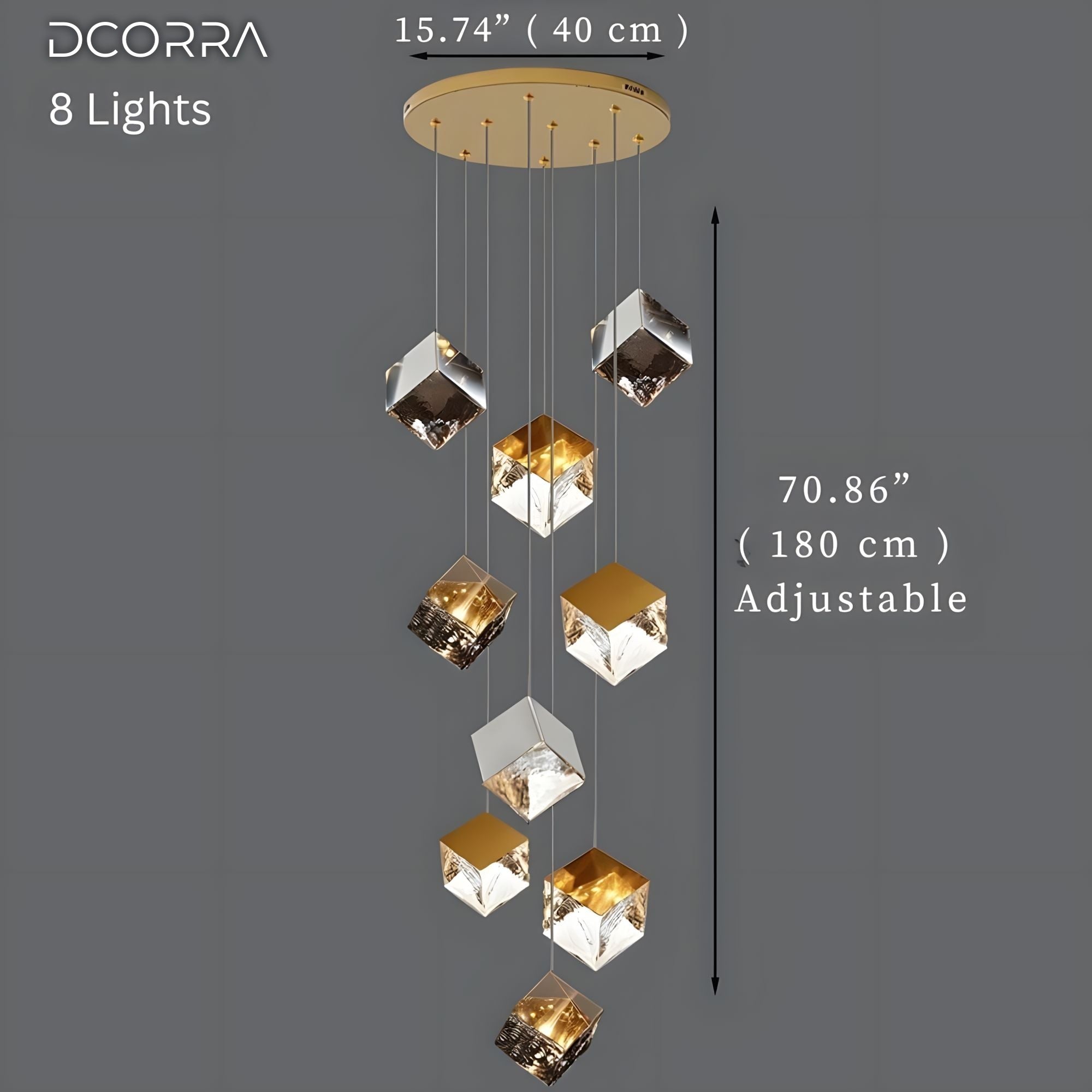 Glass Cube Cascade Chandelier