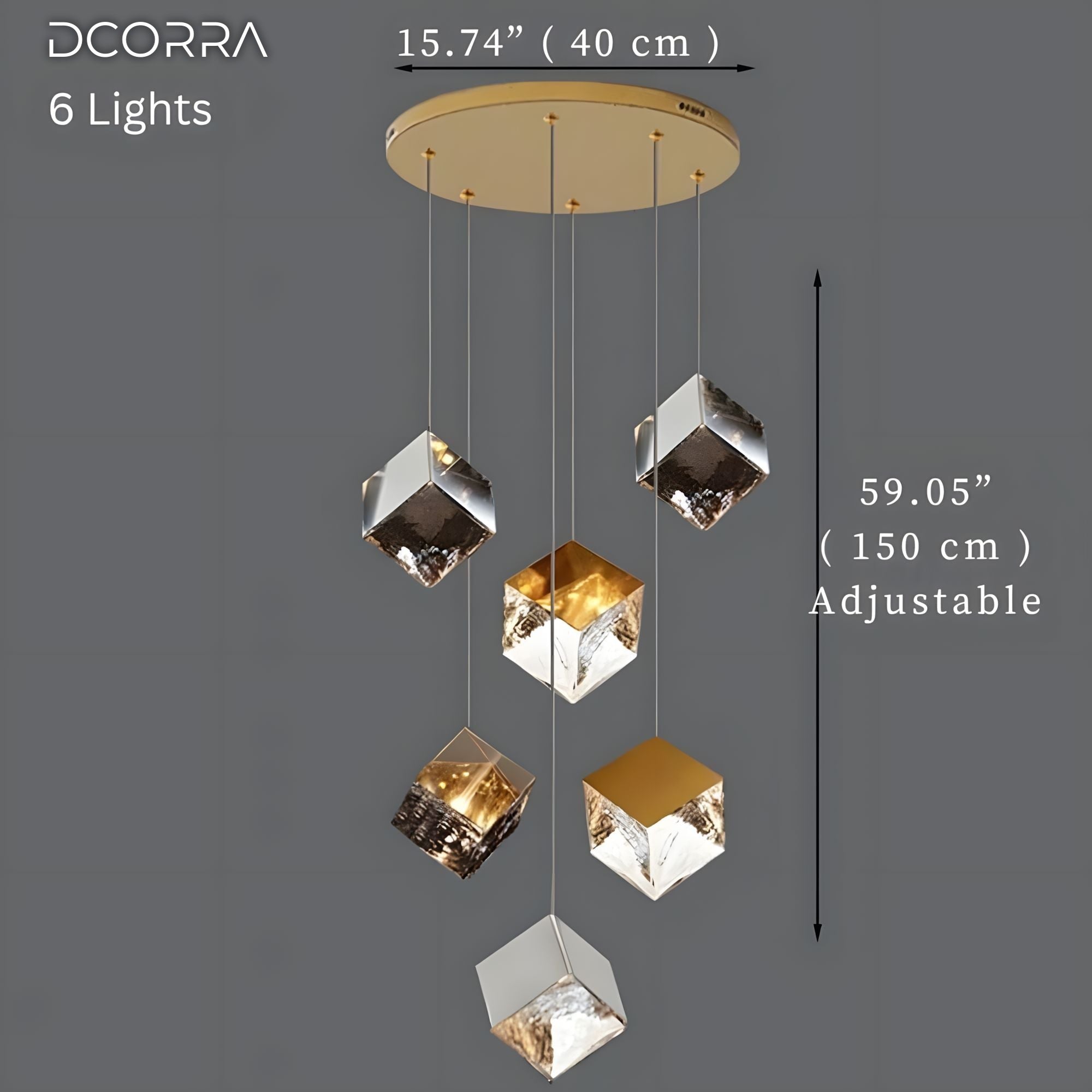Glass Cube Cascade Chandelier