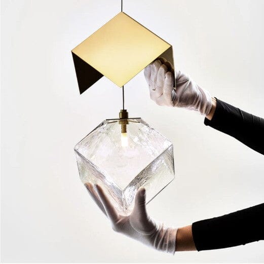 Glass Cube Cascade Chandelier