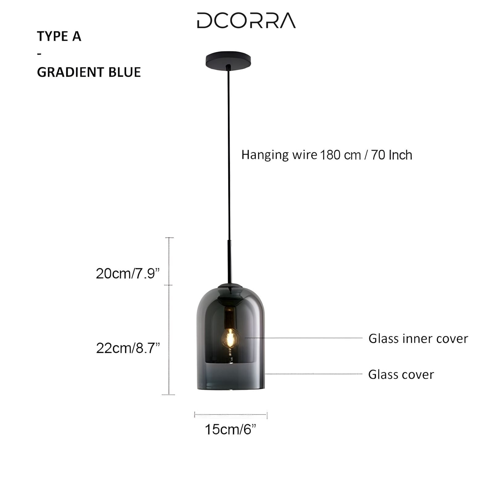 Glass LED Pendant Light - 5 Designs - AG