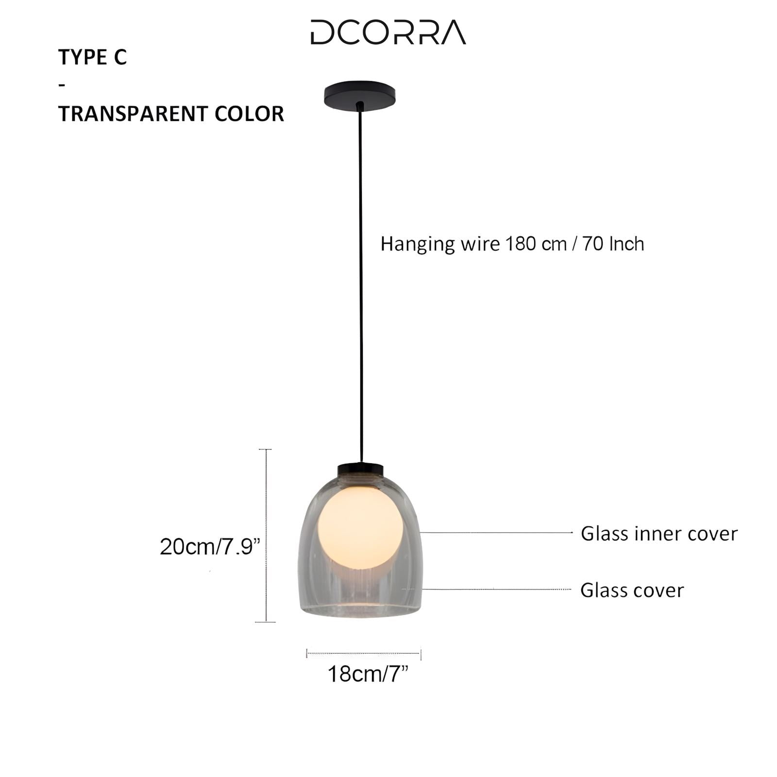 Glass LED Pendant Light - 5 Designs - CB