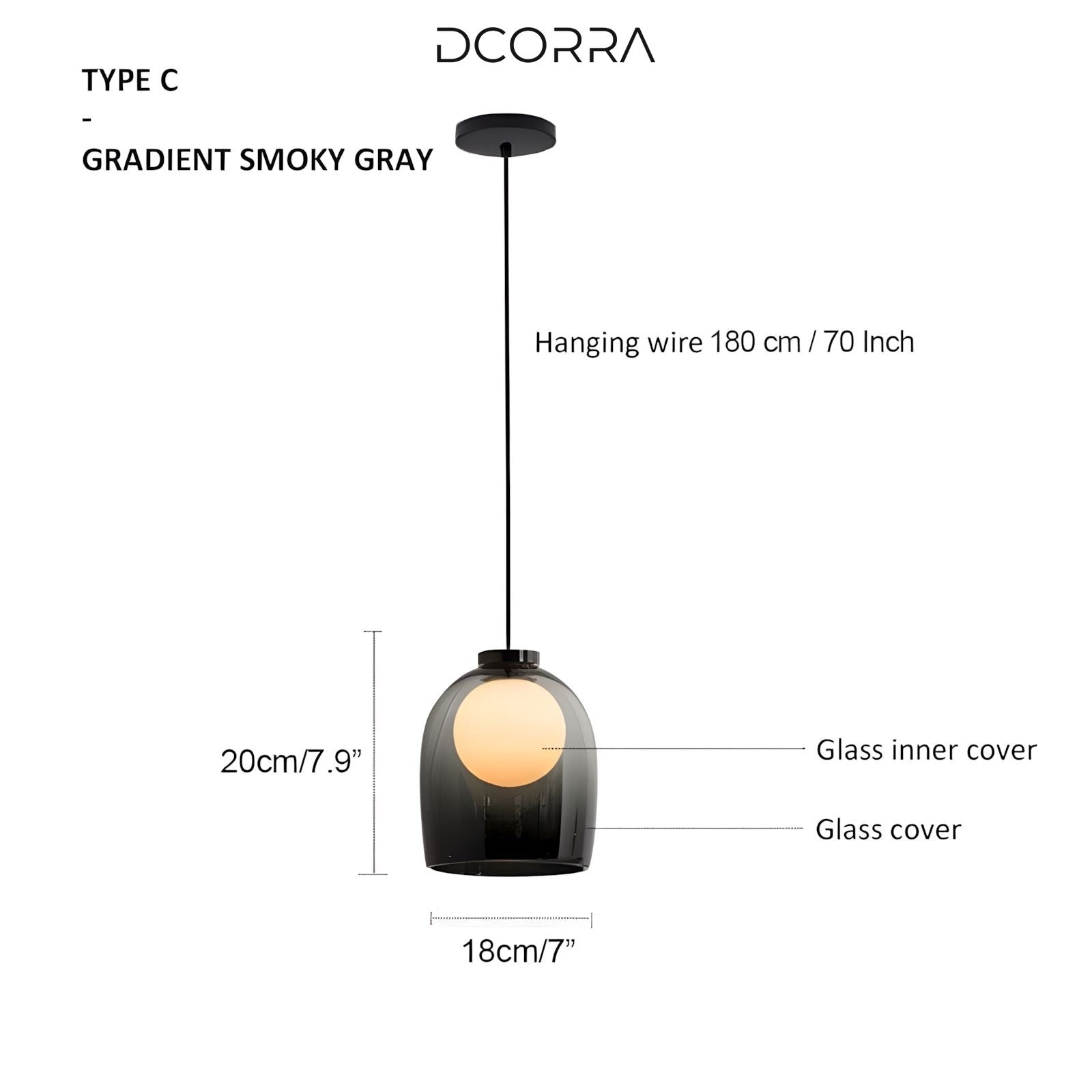 Glass LED Pendant Light - 5 Designs - CG