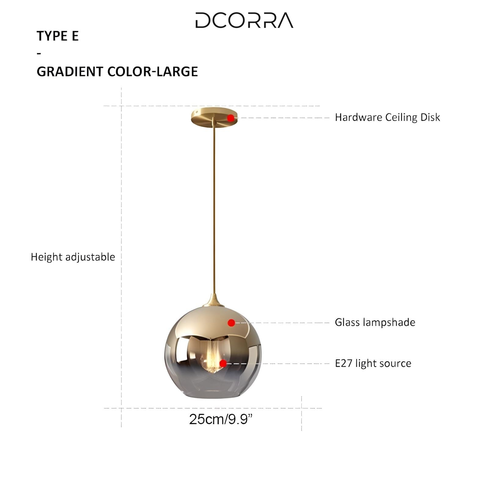 Glass LED Pendant Light - 5 Designs - EA25