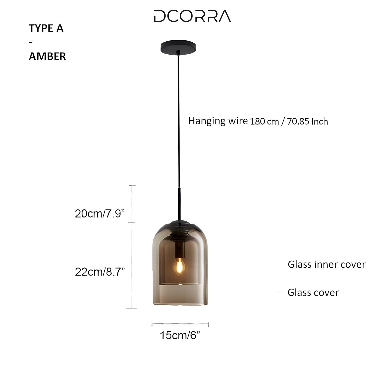 Glass LED Pendant Light - 5 Designs - AA