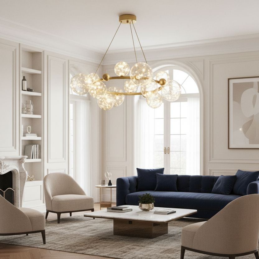Glass Orb Ring LED Chandelier - view 11