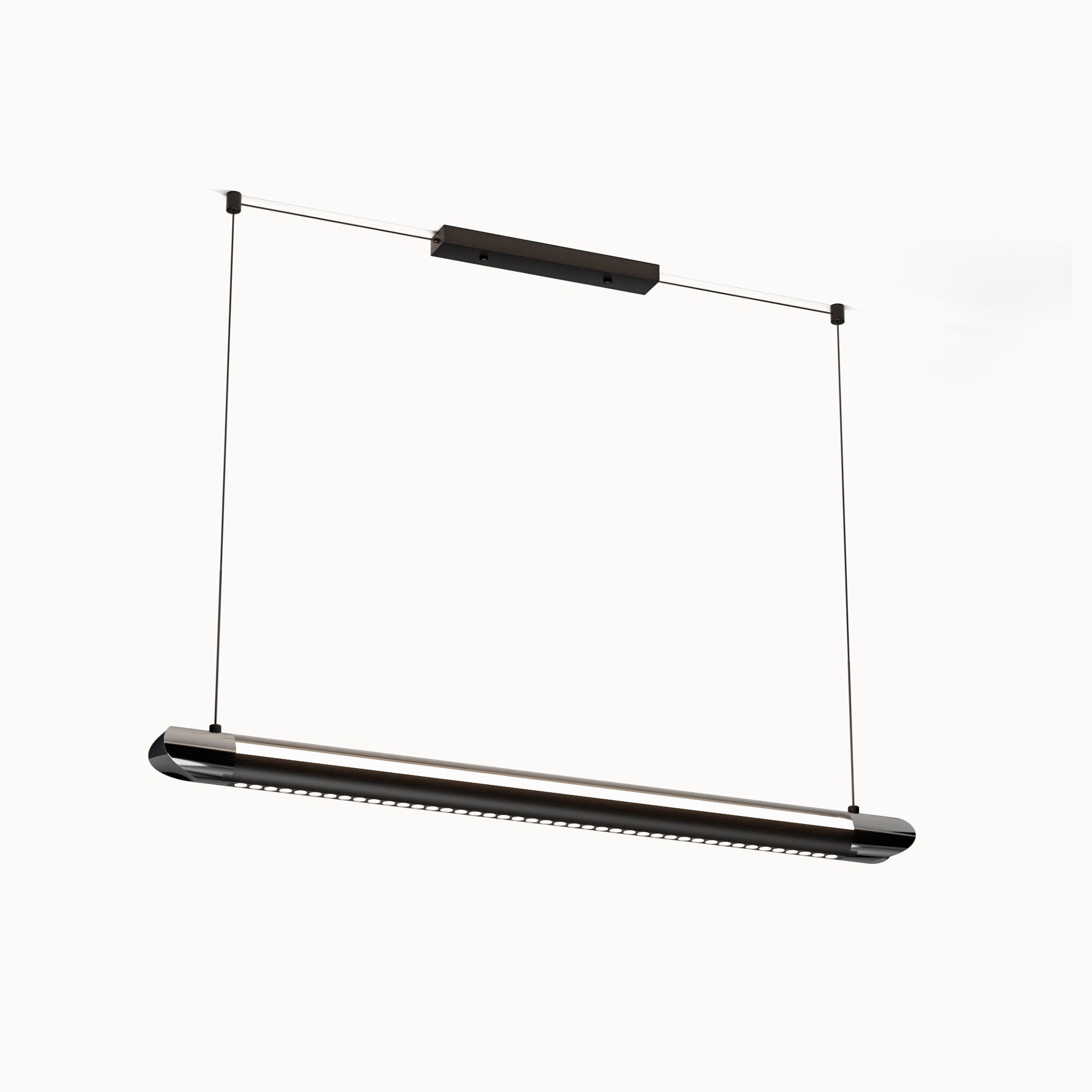 Glossy Black Linear LED Pendant Light with Remote - view 6