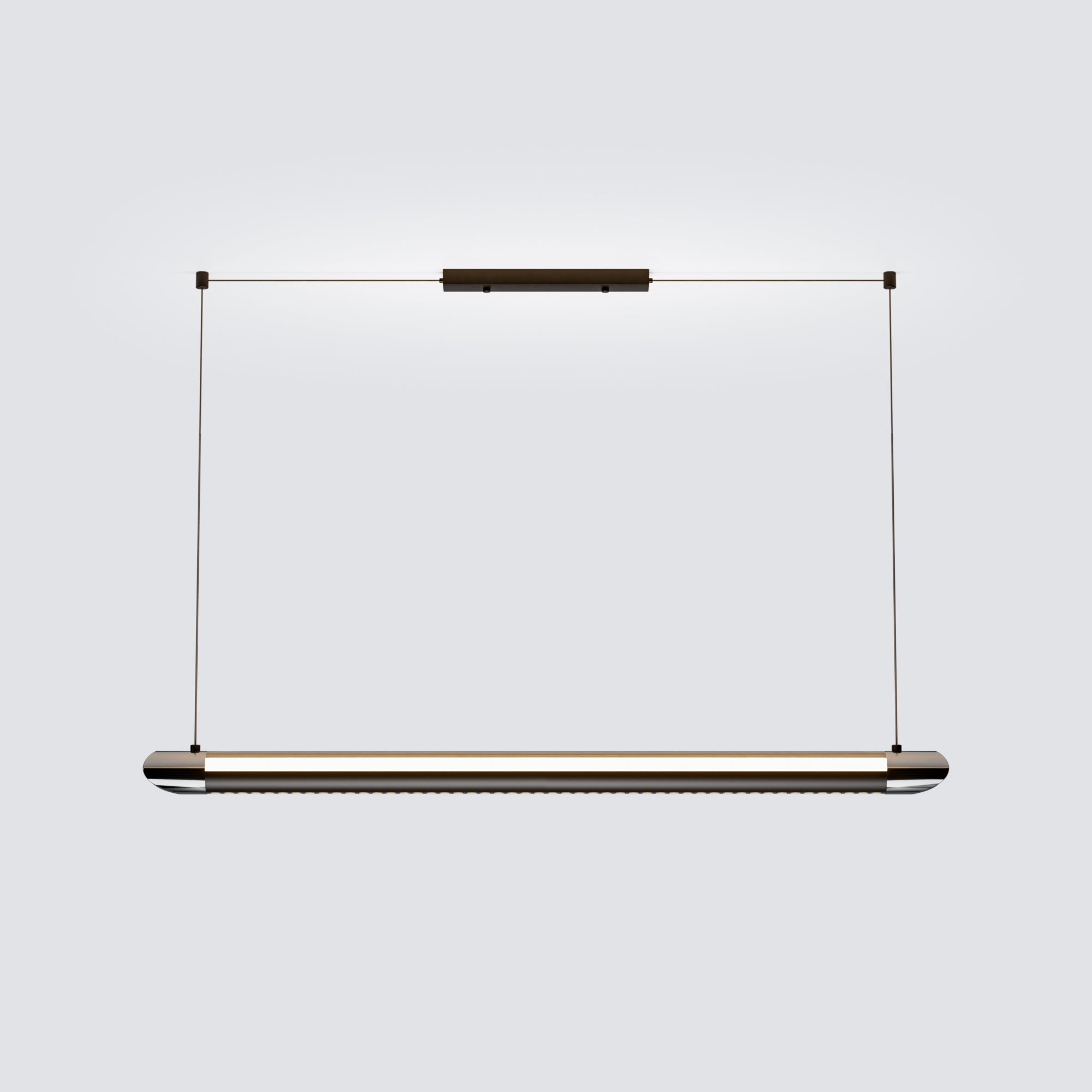 Glossy Black Linear LED Pendant Light with Remote - 43" / Glossy Black
