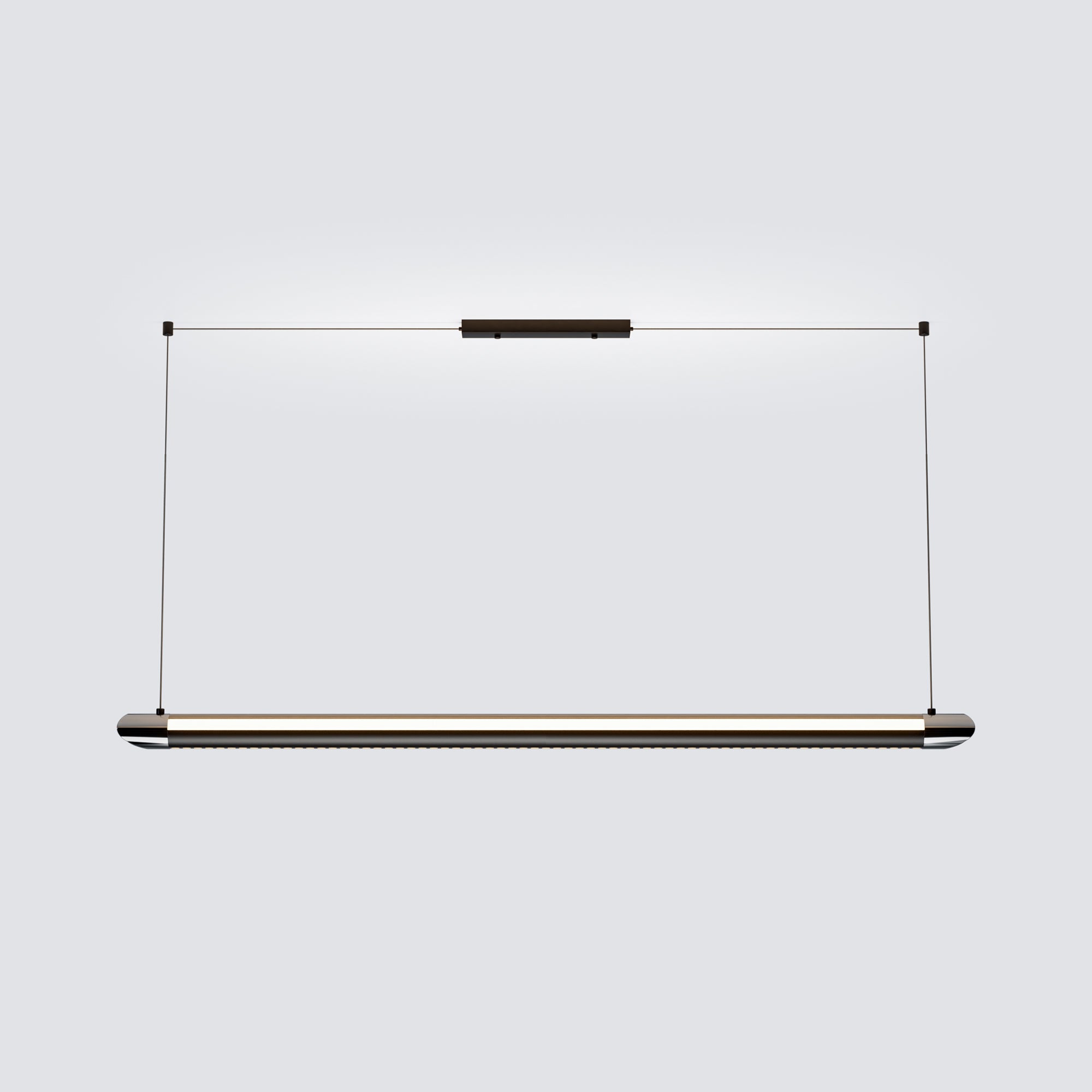 Glossy Black Linear LED Pendant Light with Remote - 52" / Glossy Black