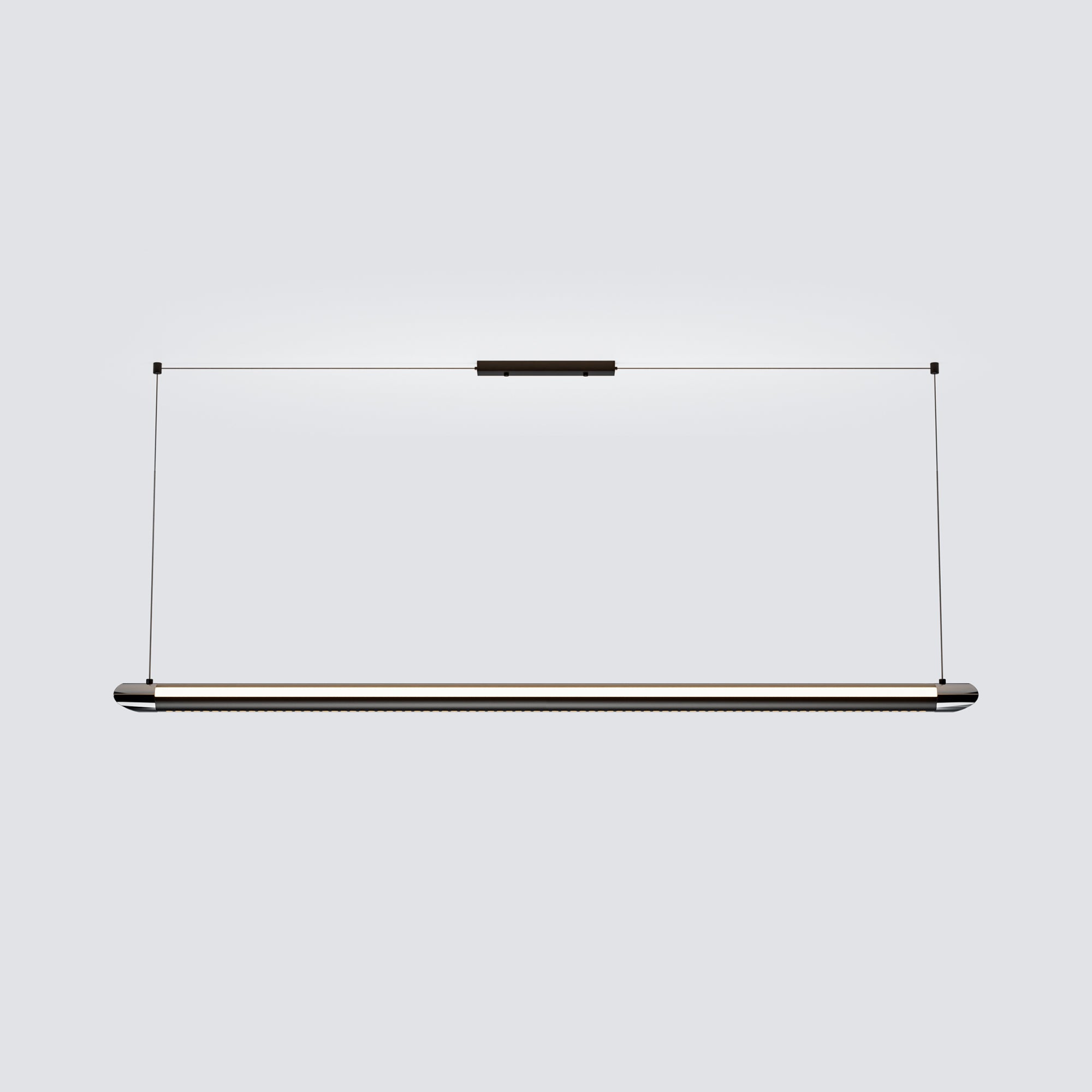 Glossy Black Linear LED Pendant Light with Remote - 62" / Glossy Black
