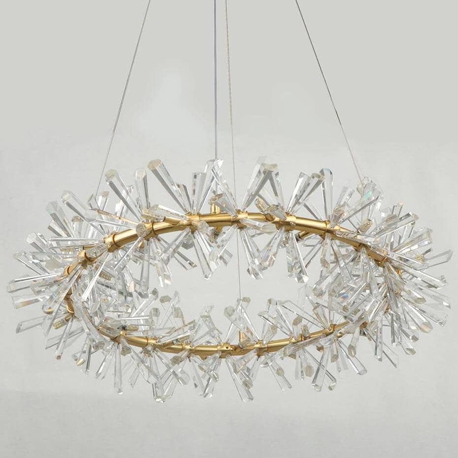 Gold Crystal Ring Chandelier - Single or Double Layer - view 5
