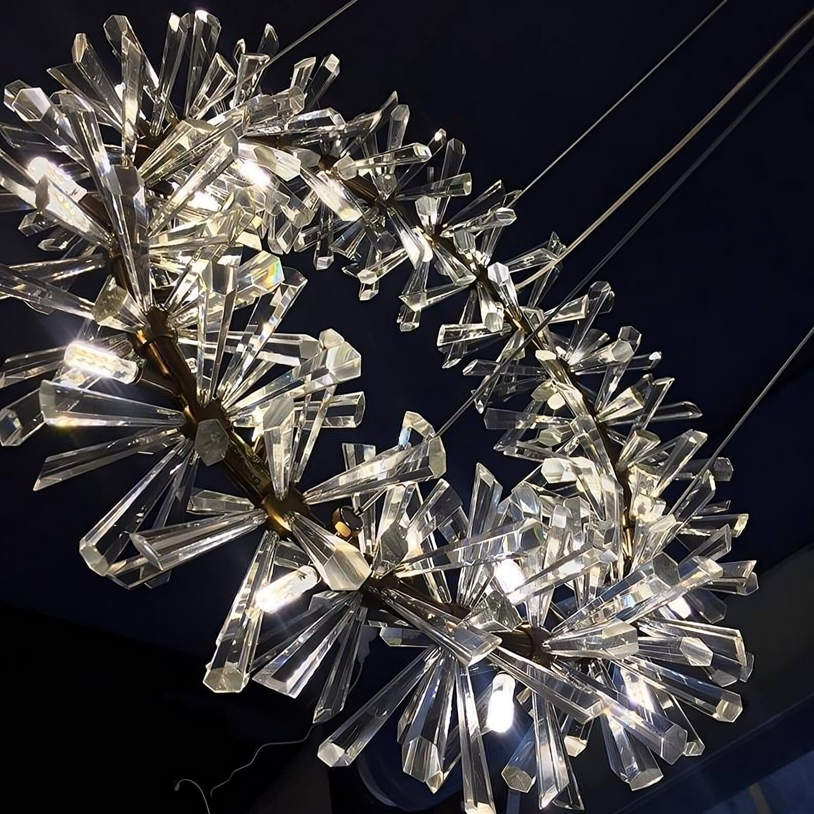 Gold Crystal Ring Chandelier - Single or Double Layer - view 6