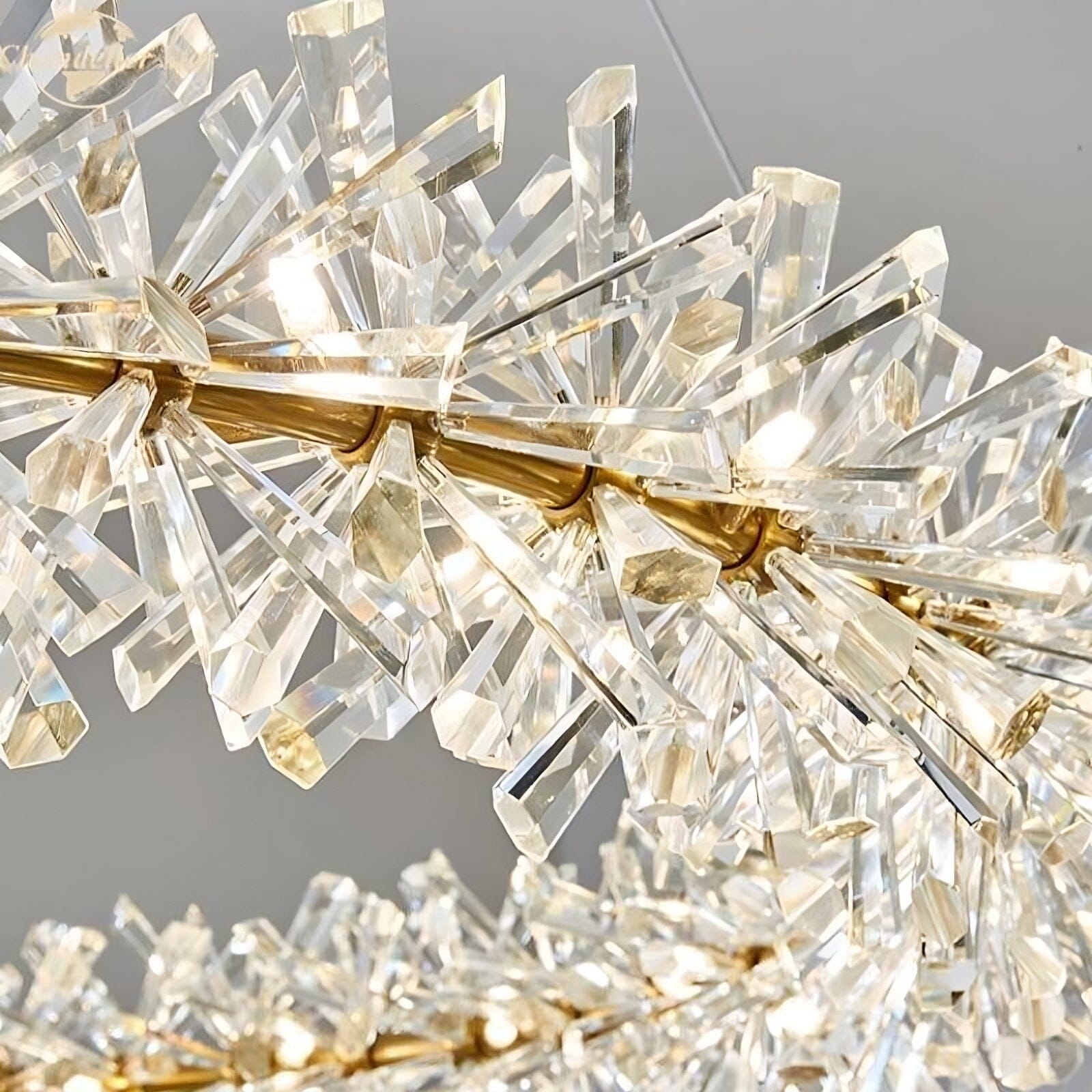 Gold Crystal Ring Chandelier - Single or Double Layer - view 7