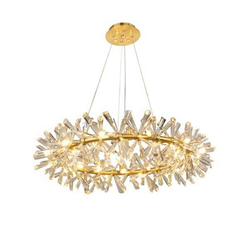 Gold Crystal Ring Chandelier - Single or Double Layer - view 9