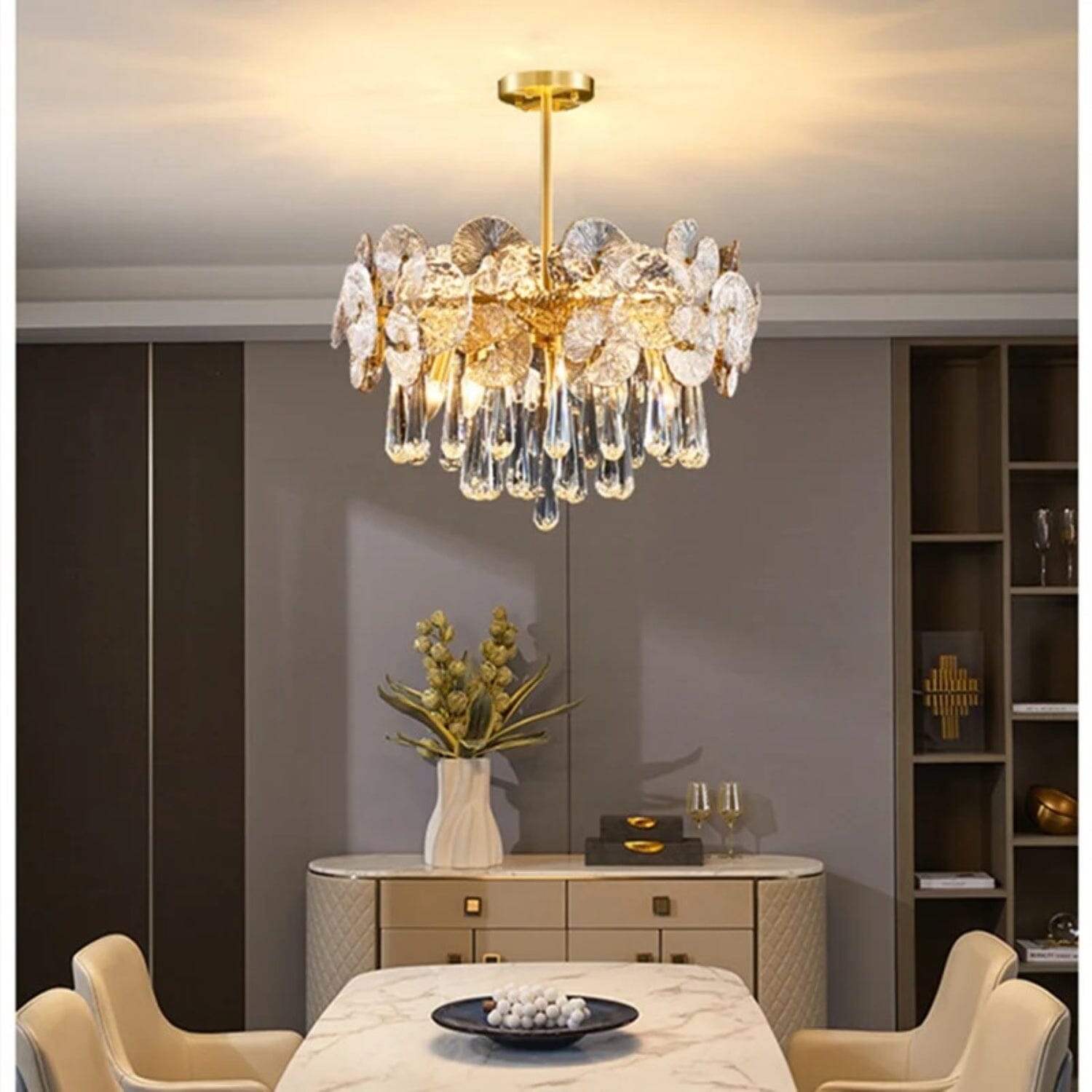 Gold Glass Globe Chandelier - Chain or Rod - view 10