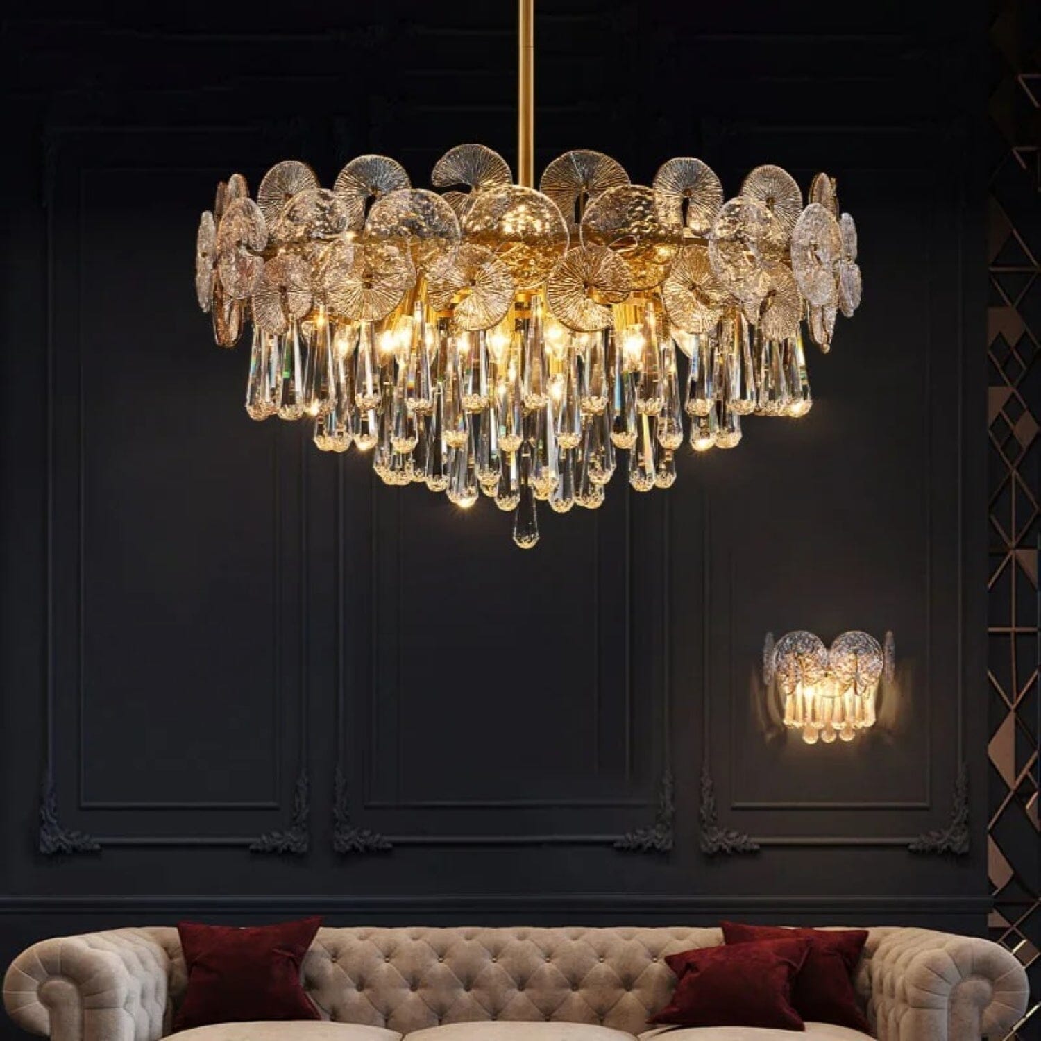 Gold Glass Globe Chandelier - Chain or Rod - view 13