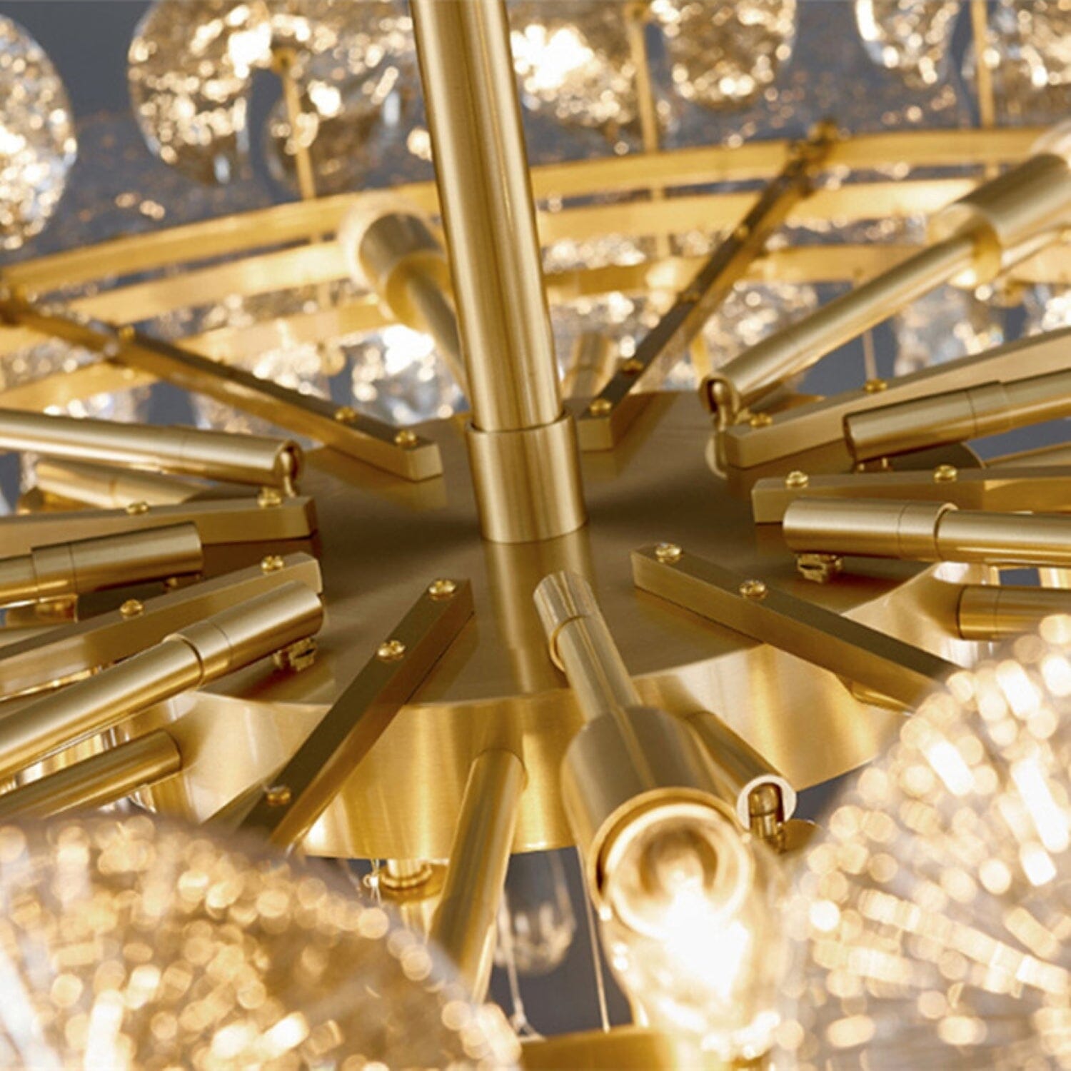 Gold Glass Globe Chandelier - Chain or Rod - view 17