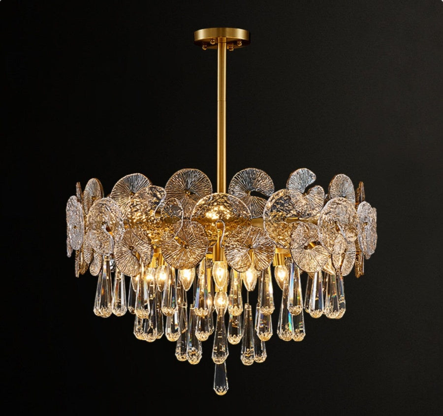 Gold Glass Globe Chandelier