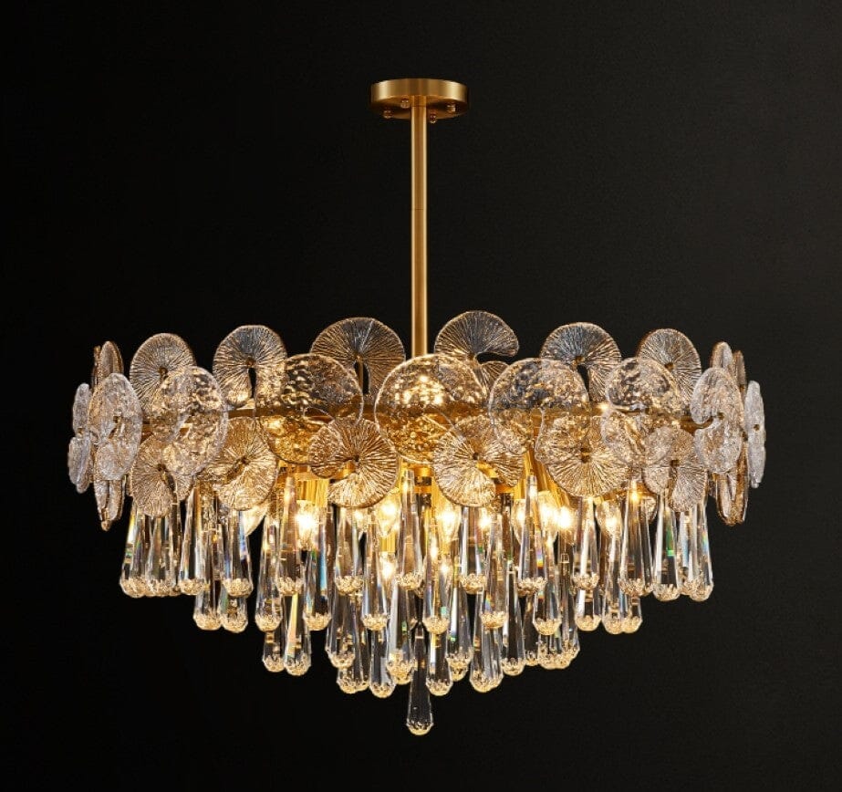 Gold Glass Globe Chandelier - Chain or Rod - view 3