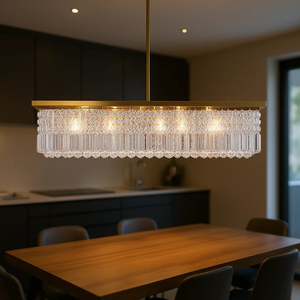 Gold Linear Crystal Chandelier - view 3