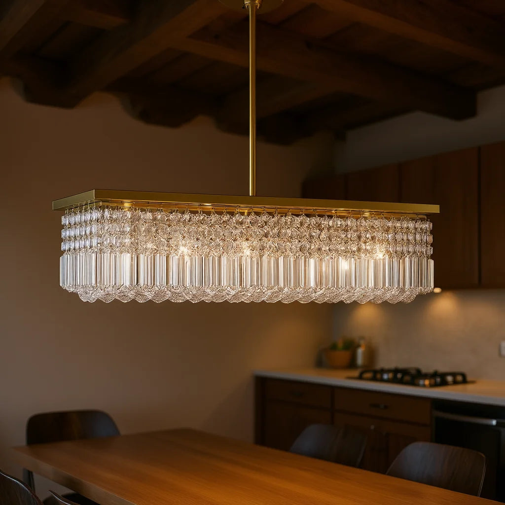 Gold Linear Crystal Chandelier - view 4