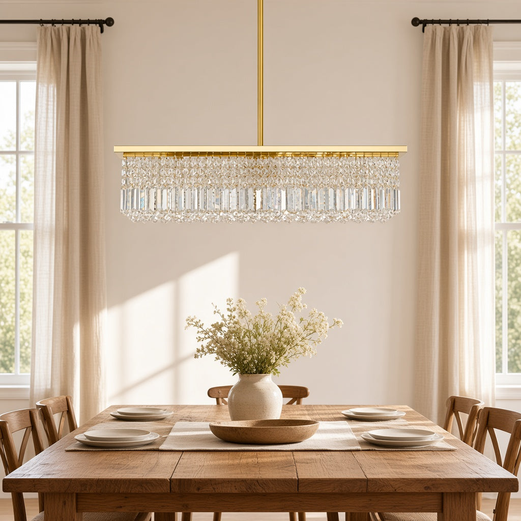 Gold Linear Crystal Chandelier