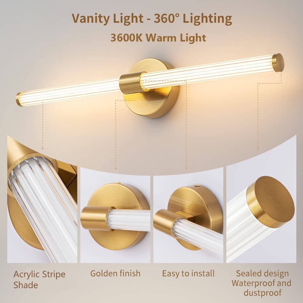 Gold Linear LED Wall Light - view 3