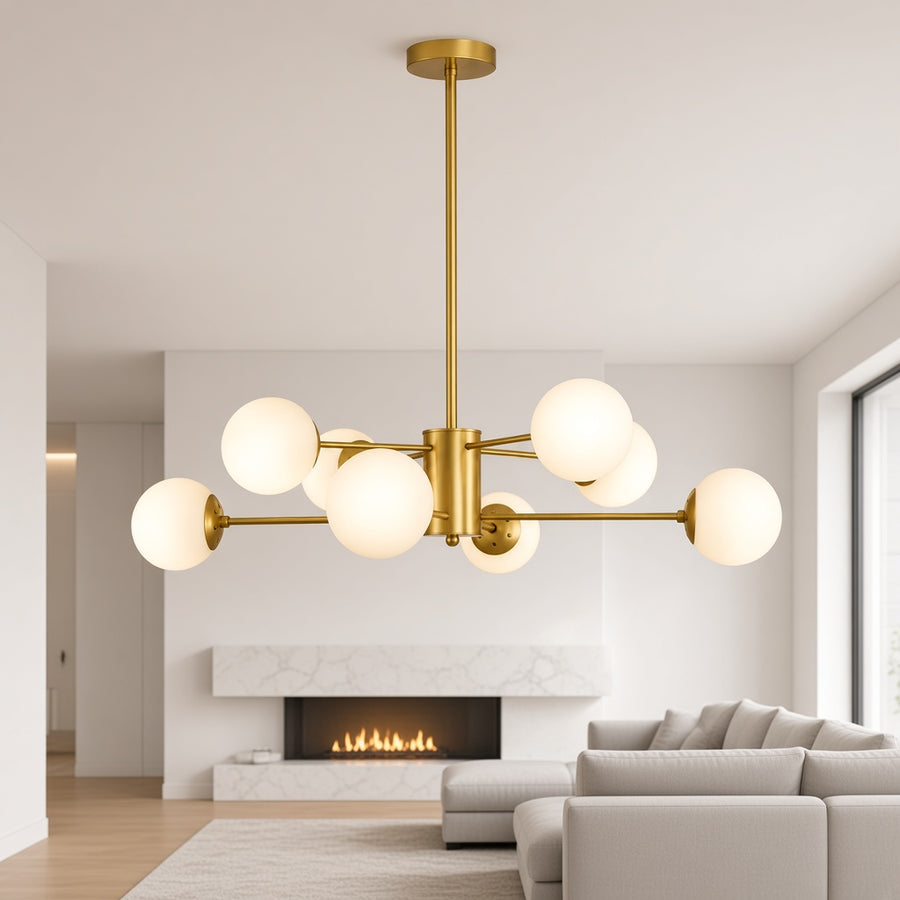 Gold Sputnik 8-Globe Chandelier